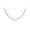 Wholesale S925 Sterling Silver Rectangular Zircon Necklace For Women With Electroplated Rainbow Gemstone Pendant And Regular Clavicle Chain