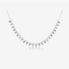 Wholesale S925 Sterling Silver Rectangular Zircon Necklace For Women With Electroplated Rainbow Gemstone Pendant And Regular Clavicle Chain