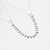 Wholesale S925 Sterling Silver Rectangular Zircon Necklace For Women With Electroplated Rainbow Gemstone Pendant And Regular Clavicle Chain
