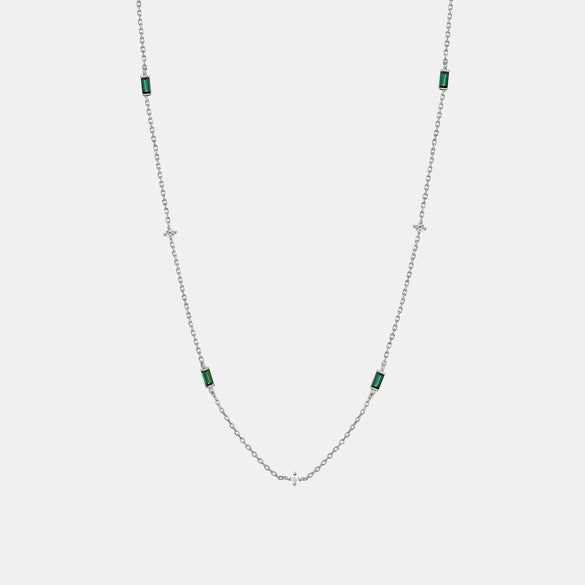 Wholesale S925 Sterling Silver Rectangular Zircon Pendant Necklace With Geometric Design And Electroplating