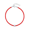 Wholesale S925 Sterling Silver Red Rope Bracelet With Single Mosan Diamond Geometric Pattern Electroplated For Women