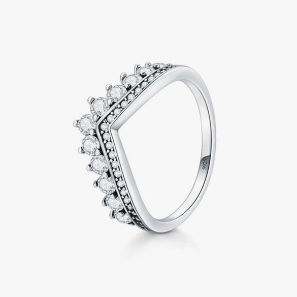 Wholesale S925 Sterling Silver Retro Crown Ring With Micro Inlay Full Diamond Zircon For Women