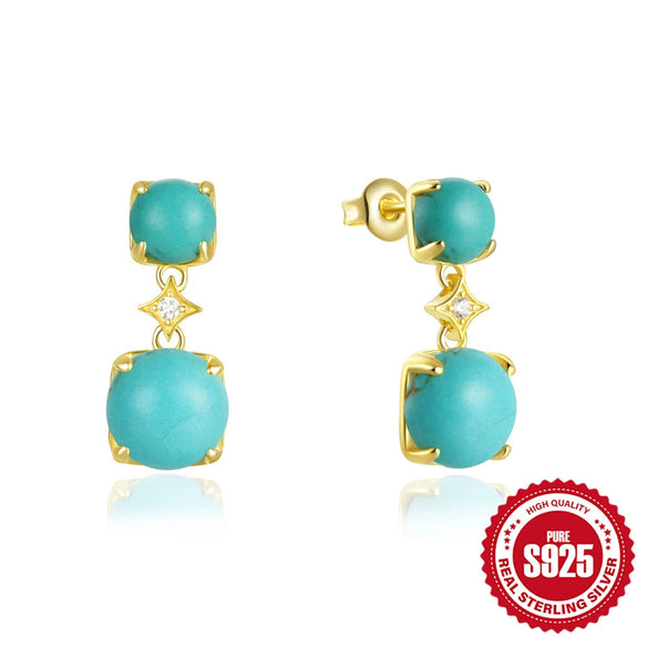 Wholesale S925 Sterling Silver Retro Geometric Earrings