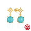 Wholesale S925 Sterling Silver Retro Geometric Earrings