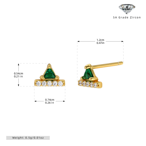 Wholesale S925 Sterling Silver Retro Geometric Inlaid Zircon Earrings For Women