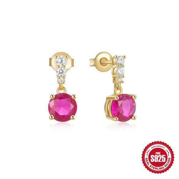 Wholesale S925 Sterling Silver Retro Luxury Geometric Water Drop Star Design Earrings 18K Gold Plated