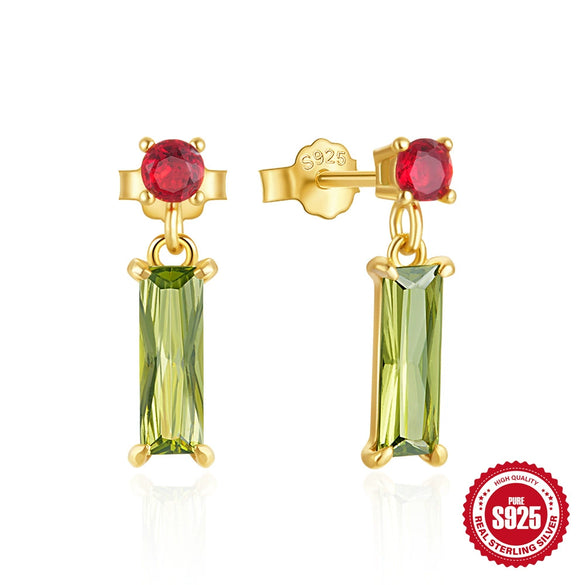 Wholesale S925 Sterling Silver Retro Luxury Geometric Water Drop Star Design Earrings 18K Gold Plated
