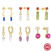 Wholesale S925 Sterling Silver Retro Luxury Geometric Water Drop Star Design Earrings 18K Gold Plated