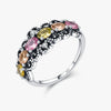 Wholesale S925 Sterling Silver Retro Old Style Geometric Overlapping Flash Diamond Ring For Women