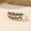 Wholesale S925 Sterling Silver Retro Old Style Geometric Overlapping Flash Diamond Ring For Women