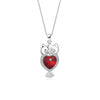 Wholesale S925 Sterling Silver Retro Owl Women's Ochain Necklace With Crystal Pendant