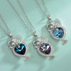 Wholesale S925 Sterling Silver Retro Owl Women's Ochain Necklace With Crystal Pendant