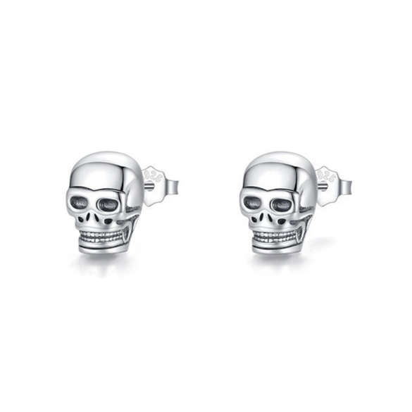 Wholesale S925 Sterling Silver Retro Personality Skull Cartoon Character Earrings