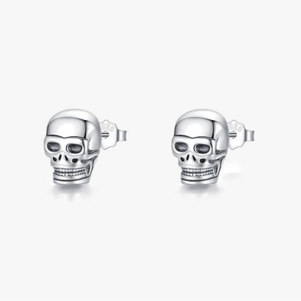Wholesale S925 Sterling Silver Retro Personality Skull Cartoon Character Earrings