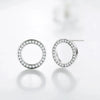 Wholesale S925 Sterling Silver Retro Round Geometric Full Diamond Zircon Clavicle Chain And Women's Light Luxury Earring Set