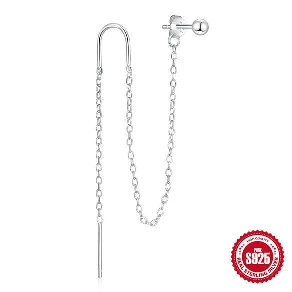 Wholesale S925 Sterling Silver Retro Tassel Pearl Drop Earrings With Star Round Bead Ear Hooks And Geometric Styling