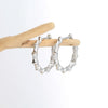 Wholesale S925 Sterling Silver Retro Women's Earrings With Geometric Pattern And Inlaid Zircon