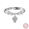 Wholesale S925 Sterling Silver Ring Cross Design Cute Electroplated For Women