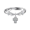 Wholesale S925 Sterling Silver Ring Cross Design Cute Electroplated For Women