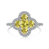 Wholesale S225 Sterling Silver Ring For Women With Zircon Inlay Geometric Four Leaf Clover Design Light Luxury Style