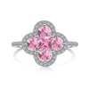 Wholesale S225 Sterling Silver Ring For Women With Zircon Inlay Geometric Four Leaf Clover Design Light Luxury Style