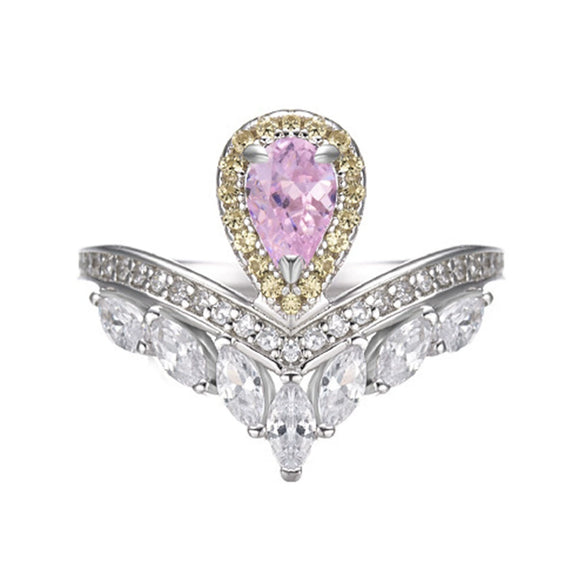 Wholesale S925 Sterling Silver Ring Retro Style With Inlaid High Carbon Diamond Geometric Pattern Electroplated For Women