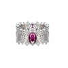 Wholesale S925 Sterling Silver Ring Retro Style With Inlaid High Carbon Diamond Geometric Pattern Electroplated For Women