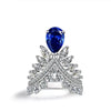 Wholesale S925 Sterling Silver Ring Retro Style With Inlaid High Carbon Diamond Geometric Pattern Electroplated For Women