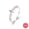 Wholesale S925 Sterling Silver Ring With Colorful Zircon Floral Cross Mori Design And Zirconia Processing Adjustable