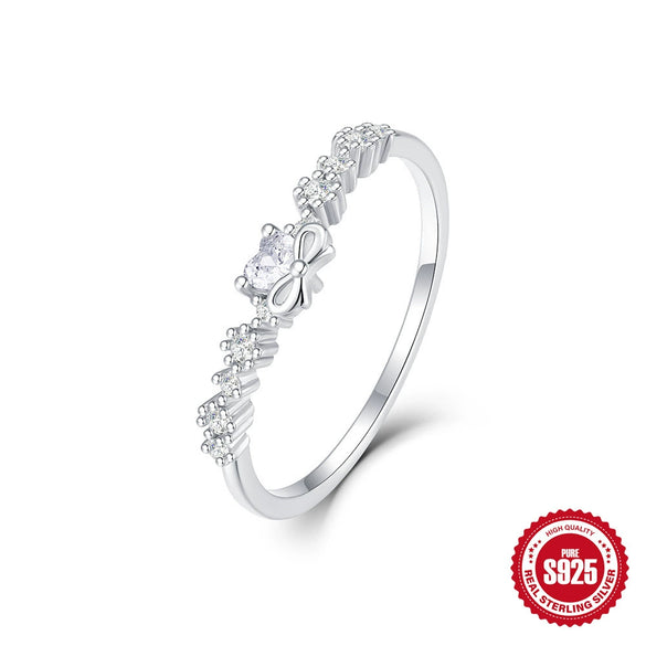 Wholesale S925 Sterling Silver Ring With Colorful Zircon Floral Cross Mori Design And Zirconia Processing Adjustable