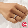 Wholesale S925 Sterling Silver Ring With Colorful Zircon Floral Cross Mori Design And Zirconia Processing Adjustable