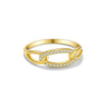 Wholesale S925 Sterling Silver Ring With Geometric Pattern Electroplated In Platinum Or 18K Gold For Women Fashion And Trendy
