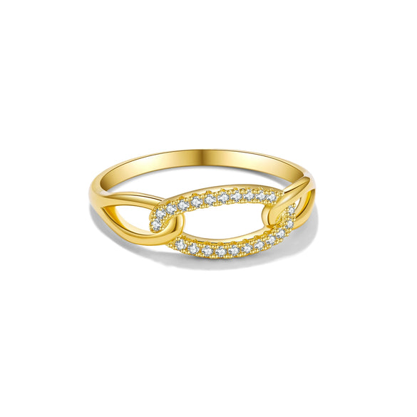 Wholesale S925 Sterling Silver Ring With Geometric Pattern Electroplated In Platinum Or 18K Gold For Women Fashion And Trendy