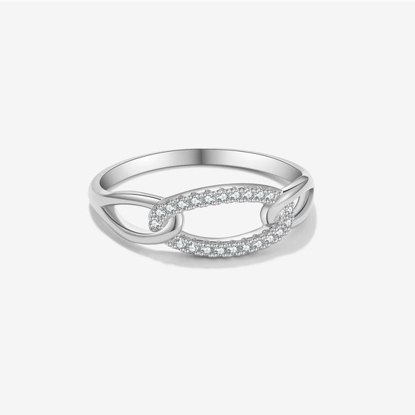 Wholesale S925 Sterling Silver Ring With Geometric Pattern Electroplated In Platinum Or 18K Gold For Women Fashion And Trendy