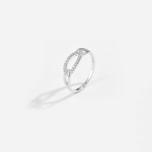Wholesale S925 Sterling Silver Ring With Geometric Pattern Electroplated In Platinum Or 18K Gold For Women Fashion And Trendy