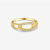 Wholesale S925 Sterling Silver Ring With Geometric Pattern Electroplated In Platinum Or 18K Gold For Women Fashion And Trendy