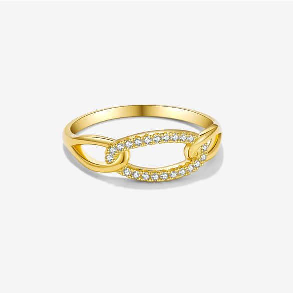 Wholesale S925 Sterling Silver Ring With Geometric Pattern Electroplated In Platinum Or 18K Gold For Women Fashion And Trendy