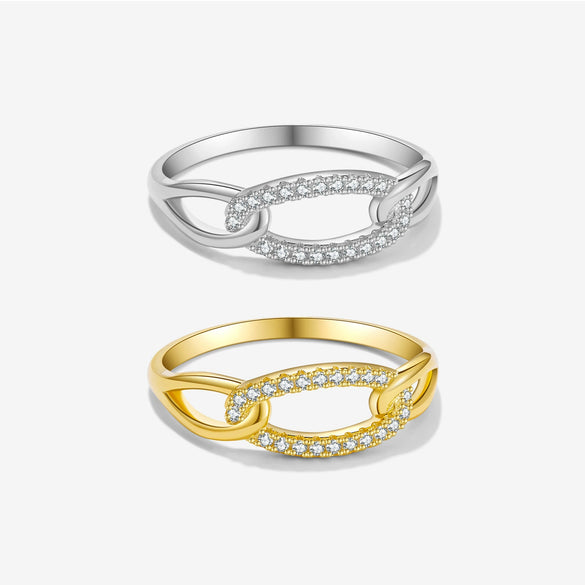 Wholesale S925 Sterling Silver Ring With Geometric Pattern Electroplated In Platinum Or 18K Gold For Women Fashion And Trendy