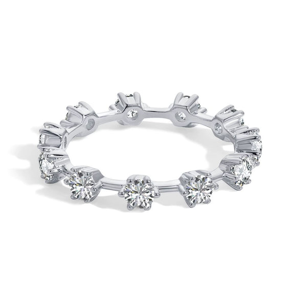 Wholesale S925 Sterling Silver Ring With High Grade Zircon Inlaid Light Luxury Geometric Design