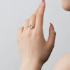 Wholesale S925 Sterling Silver Ring With High Grade Zircon Inlaid Light Luxury Geometric Design