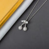 Wholesale S925 Sterling Silver Rose Gold Double Cherry Fruit Style Necklace With Diamond And Electroplated Cross Chain