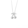 Wholesale S925 Sterling Silver Rose Gold Double Cherry Fruit Style Necklace With Diamond And Electroplated Cross Chain