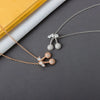 Wholesale S925 Sterling Silver Rose Gold Double Cherry Fruit Style Necklace With Diamond And Electroplated Cross Chain