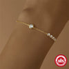 Wholesale S925 Sterling Silver Round Bag Set Zircon O Word Chain Bracelet Necklace Electroplated Unisex Jewelry