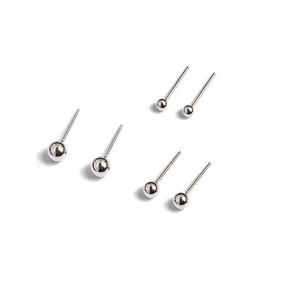 Wholesale S925 Sterling Silver Round Ball Mini Bean Ear Piercing Ear Needles Ear Bone Nails Electroplated Geometric Earrings For Women