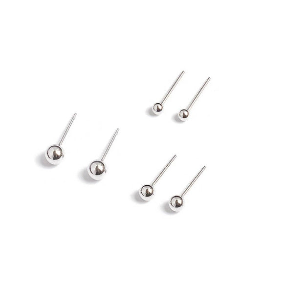 Wholesale S925 Sterling Silver Round Ball Mini Bean Ear Piercing Ear Needles Ear Bone Nails Electroplated Geometric Earrings For Women