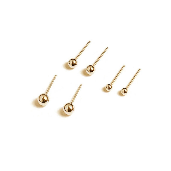 Wholesale S925 Sterling Silver Round Ball Mini Bean Ear Piercing Ear Needles Ear Bone Nails Electroplated Geometric Earrings For Women