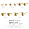 Wholesale S925 Sterling Silver Round Ball Mini Bean Ear Piercing Ear Needles Ear Bone Nails Electroplated Geometric Earrings For Women