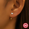 Wholesale S925 Sterling Silver Round Bead Fashionable Ear Studs Earrings With Electroplating For Women Horse Eyes Design