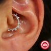 Wholesale S925 Sterling Silver Round Cartilage Earring Ear Stud With Diamond Geometric Styling Environmental Protection Electroplating For Women